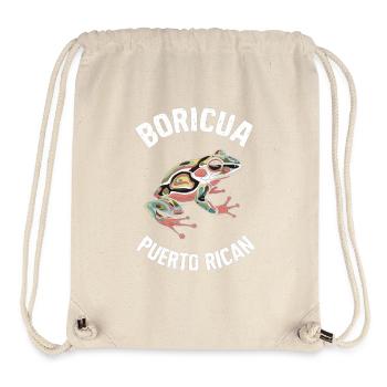 Boricua Puerto Rican Coqui Puerto Rico Artsy - Stanley/Stella Recycled Gym Bag - natural - Front