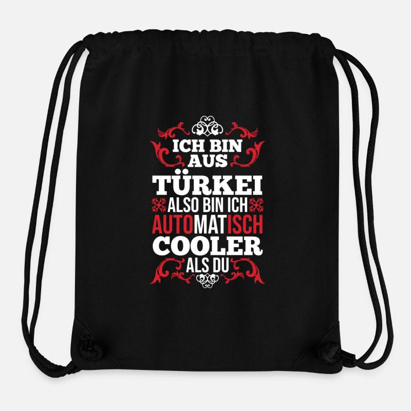Turcs Turquie Turquie - Sac à cordon recyclé Stanley/Stella - noir