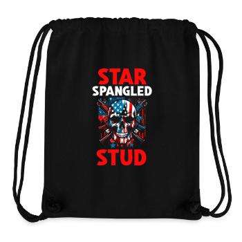 Star Spangled Stud - Patriotischer Look Mit - Stanley/Stella recycelter Gym Bag - Schwarz - Vorne
