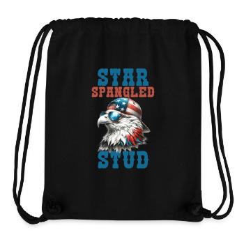 Star Spangled Stud Friedenszeichen USA Flagge - Stanley/Stella recycelter Gym Bag - Schwarz - Vorne