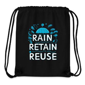 Rain Keep Reuse - Stanley/Stella Recycled Gym Bag - black - Front