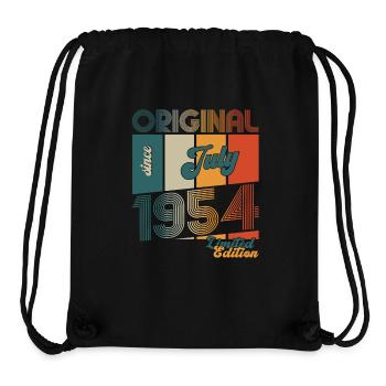 70e anniversaire Original juillet 1954 Né en 1954 - Sac à cordon recyclé Stanley/Stella - noir - Devant