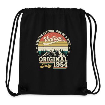 70e anniversaire Original juillet 1954 Né en 1954 - Sac à cordon recyclé Stanley/Stella - noir - Devant