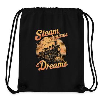 Steam Locomotives and Dreams: Trainspotter Train Railway - Stanley/Stella Recycled Gym Bag - black - Front