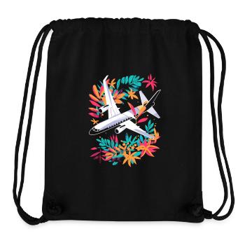 Flugzeug Cartoon - Stanley/Stella recycelter Gym Bag - Schwarz - Vorne