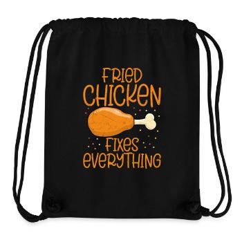 Le poulet frit résout tout la restauration rapide - Sac à cordon recyclé Stanley/Stella - noir - Devant