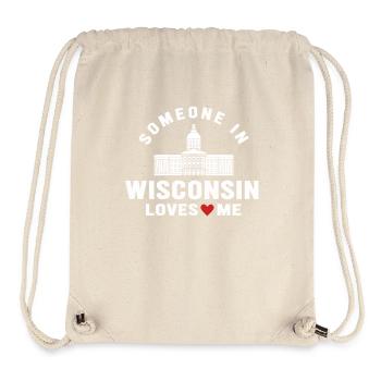 Quelqu’un dans le Wisconsin m’aime - Sac à cordon recyclé Stanley/Stella - blanc naturel - Devant