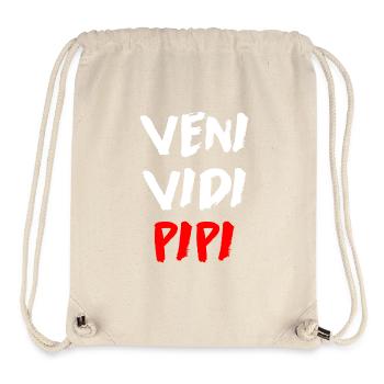 Veni Vidi Vici - Humour drôle sur les toilettes - Sac à cordon recyclé Stanley/Stella - blanc naturel - Devant