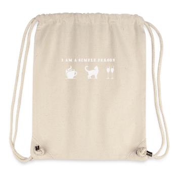 I love cats coffee and Wine - Stanley/Stella recycelter Gym Bag - Naturweiß - Vorne