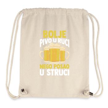 Albanie Jersey Kosovo Drapeau albanais Aigle - Sac à cordon recyclé Stanley/Stella - blanc naturel - Devant