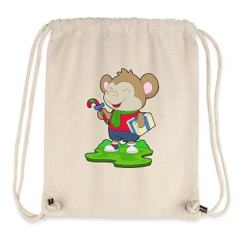 Forfait Noël Singe - Sac à cordon recyclé Stanley/Stella - blanc naturel - Devant
