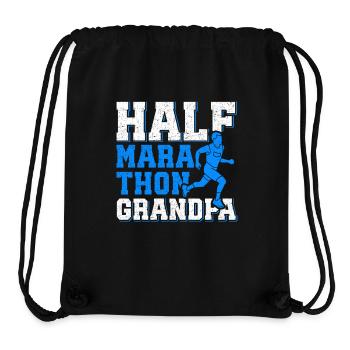 Demi-marathon Grand-père Cadeau de demi-marathon - Sac à cordon recyclé Stanley/Stella - noir - Devant