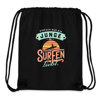 Surf-Junge Board Liebe Meer Wellen Fun - Stanley/Stella recycelter Gym Bag - Schwarz - Vorne