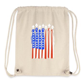 Amerikanische Flagge Kampfjet - Stanley/Stella recycelter Gym Bag - Naturweiß - Vorne