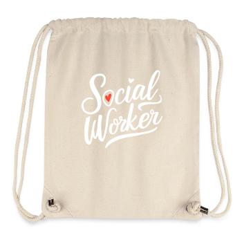 Sozialarbeiter Sozialarbeit Herz Schriftzug - Stanley/Stella recycelter Gym Bag - Naturweiß - Vorne