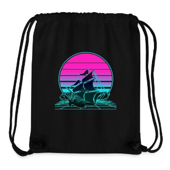 Sunset Pirate Ship - Stanley/Stella recycelter Gym Bag - Schwarz - Vorne