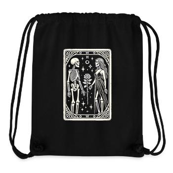 Halloween Tarot T-Shirt: Skeleton Couple with Rose - Stanley/Stella Recycled Gym Bag - black - Front