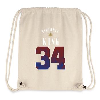 Birthday King 34 Jahre 34. Geburtstag Geschenk - Stanley/Stella recycelter Gym Bag - Naturweiß - Vorne
