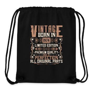 1974 Geburtstag Jahrgang 1974 Geboren Vintage 1974 - Stanley/Stella recycelter Gym Bag - Schwarz - Vorne