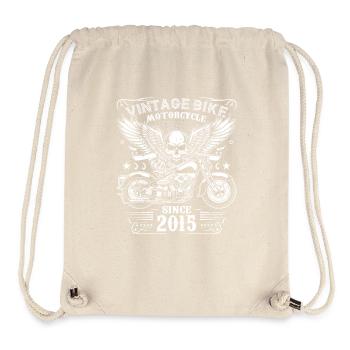 2015 Vintage Motorrad Biker Geburtstag Geboren im Jahr 2015 - Stanley/Stella recycelter Gym Bag - Naturweiß - Vorne