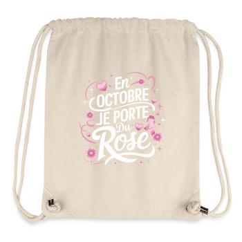 Octobre rose Lutte contre le cancer du sein - Sac à cordon recyclé Stanley/Stella - blanc naturel - Devant
