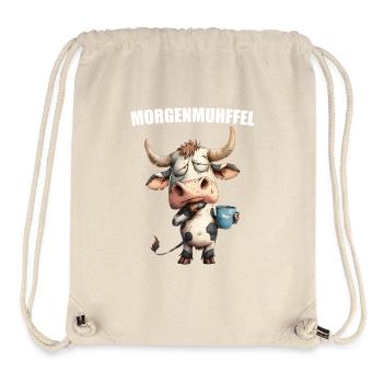 Morning Grouch Morning Muhffel Chemise de sommeil pour vache au café - Sac à cordon recyclé Stanley/Stella - blanc naturel - Devant