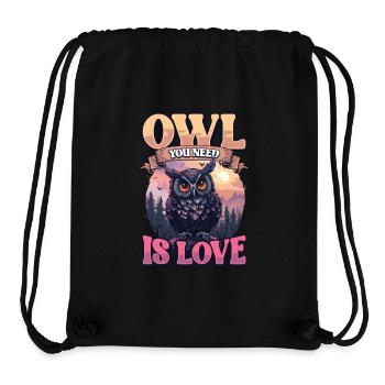 Owl You Need Is Love Eule - Stanley/Stella recycelter Gym Bag - Schwarz - Vorne