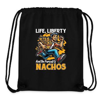 Nachos Life Liberty And The Pursuit Of Food Lover - Stanley/Stella Recycled Gym Bag - black - Front
