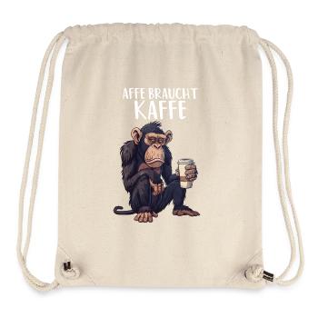Affe Braucht Kaffe Kaffee Morgenmuffel Schimpanse - Stanley/Stella recycelter Gym Bag - Naturweiß - Vorne