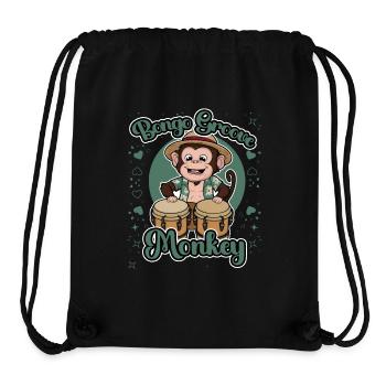 Bongo Groove Monkey Lustiges Trommeldesign - Stanley/Stella recycelter Gym Bag - Schwarz - Vorne