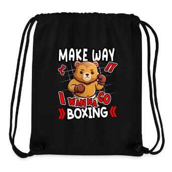Make Way I Wanna Go Boxen Lustiges Bären-Design - Stanley/Stella recycelter Gym Bag - Schwarz - Vorne
