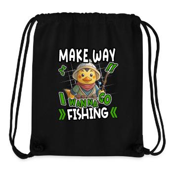 Make Way I Wanna Go Angeln Lustige Ente Design - Stanley/Stella recycelter Gym Bag - Schwarz - Vorne