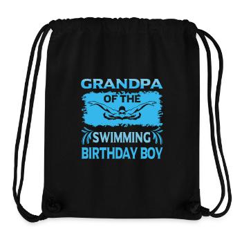 Grand-père de l’anniversaire garçon natation famille Design - Sac à cordon recyclé Stanley/Stella - noir - Devant