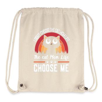 Je n’ai pas choisi le chat maman amoureux des chats - Sac à cordon recyclé Stanley/Stella - blanc naturel - Devant
