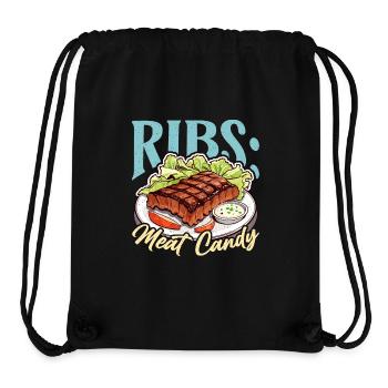 Ribs Meat Candy Grilled Meat Lover Ribs Barbecue - Stanley/Stella Recycled Gym Bag - black - Front