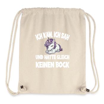 Ich Kam Ich Sah Und Hatte Gleich Keinen Bock - Stanley/Stella recycelter Gym Bag - Naturweiß - Vorne