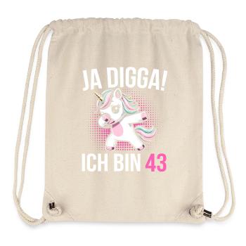 Cadeau Licorne Femme 43e Anniversaire - Sac à cordon recyclé Stanley/Stella - blanc naturel - Devant
