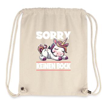 Sorry Keinen Bock Einhorn - Stanley/Stella recycelter Gym Bag - Naturweiß - Vorne