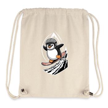 Penguin Snowboard Adventure - Sac à cordon recyclé Stanley/Stella - blanc naturel - Devant