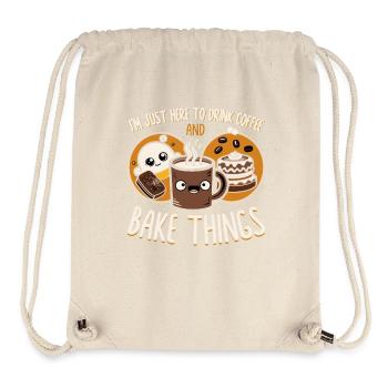 Kaffee und Backen Spruch Illustration - Stanley/Stella recycelter Gym Bag - Naturweiß - Vorne
