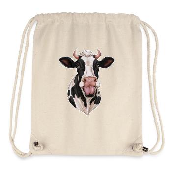 Funny Cow Sticks Out Tongue - Stanley/Stella Recycled Gym Bag - natural - Front
