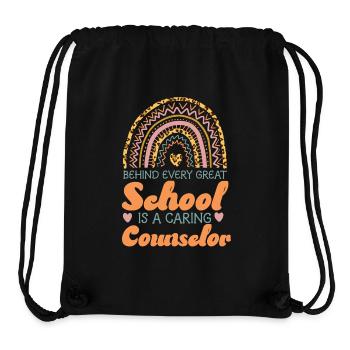 School Counselor Rainbow Behind - Stanley/Stella recycelter Gym Bag - Schwarz - Vorne