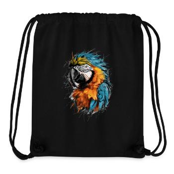 Macaw Art Drawing Abstract Animal Illustration - Stanley/Stella Recycled Gym Bag - black - Front