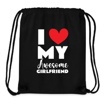 Paare Liebe Herz Freund Geschenkidee Beziehung - Stanley/Stella recycelter Gym Bag - Schwarz - Vorne