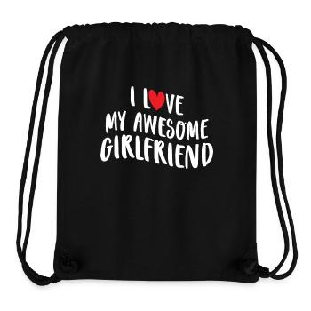Paare Liebe Herz Freund Geschenkidee Beziehung - Stanley/Stella recycelter Gym Bag - Schwarz - Vorne