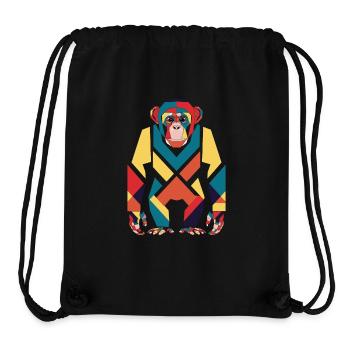 Bunter Affe Geometrisches Muster - Stanley/Stella recycelter Gym Bag - Schwarz - Vorne