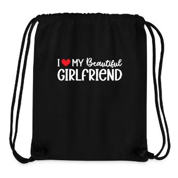 Paare Liebe Herz Freund Geschenkidee Beziehung - Stanley/Stella recycelter Gym Bag - Schwarz - Vorne