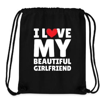 Paare Liebe Herz Freund Geschenkidee Beziehung - Stanley/Stella recycelter Gym Bag - Schwarz - Vorne