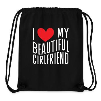Paare Liebe Herz Freund Geschenkidee Beziehung - Stanley/Stella recycelter Gym Bag - Schwarz - Vorne
