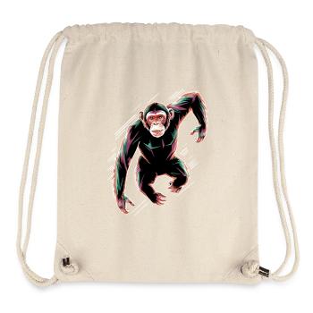 Dynamic Chimpanzee Motif - Stanley/Stella Recycled Gym Bag - natural - Front